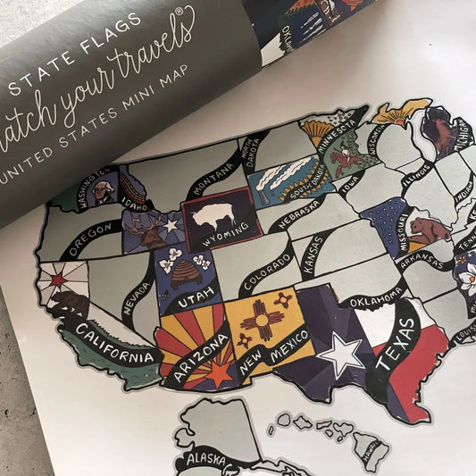 Us State Flag Scratch Your Travels Mini Map
