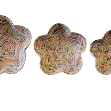 Flower Dish - Set of 3 - Recycled Paper