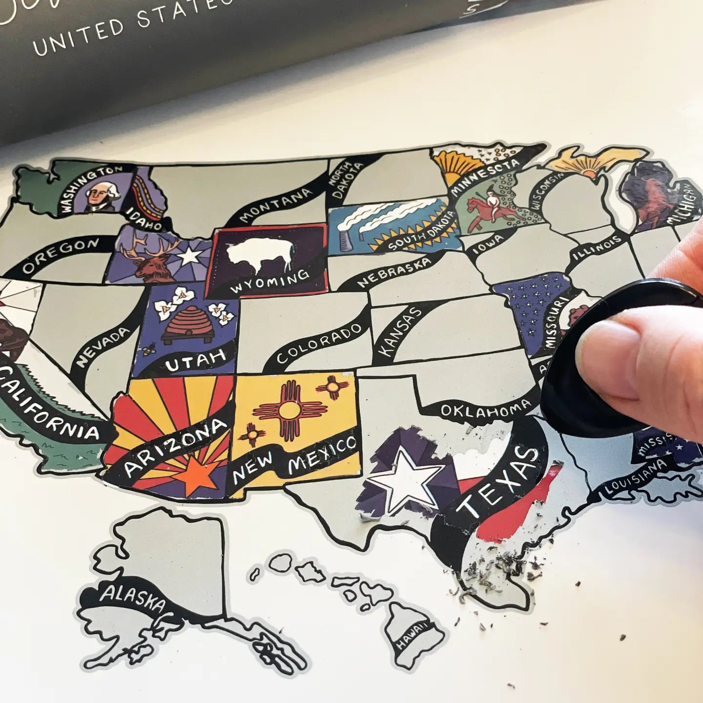 Us State Flag Scratch Your Travels Mini Map