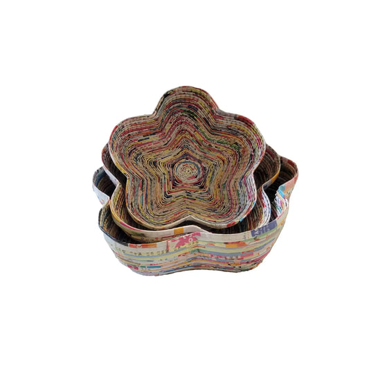 Flower Dish - Set of 3 - Recycled Paper