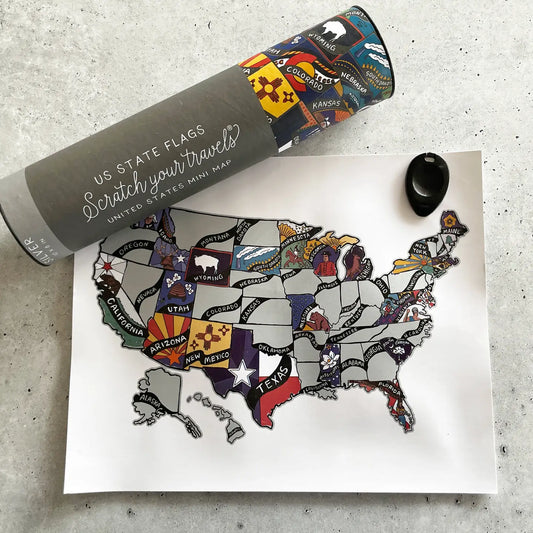 Us State Flag Scratch Your Travels Mini Map
